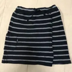 コムサイズム 黒ボーダースカート