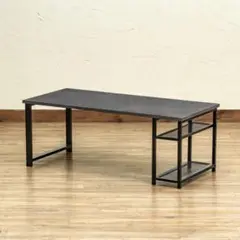 棚付センターテーブル　90×40 ダークグレー