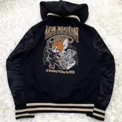 VANSON × Tom&Jerry スタジャン 2WAY 刺繍 BLK XXL