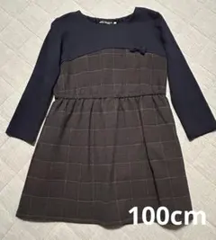 BeBe 長袖 ワンピース ネイビー 100cm