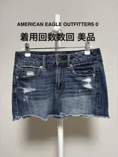 美品AMERICAN EAGLE OUTFITTERSダメージデニムミニスカート