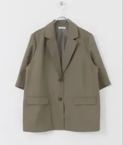 URBAN RESEARCHリネンライクハンソデジャケット カーキのサムネイル