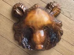 木彫り　熊顔　壁掛け　アンティーク