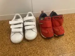 おまとめAsics 赤スニーカー16cm adidas 白スニーカー16.5cm