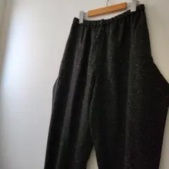 エイココンドウ ガウチョパンツ ワイド ウエストゴム キュプラ/毛100