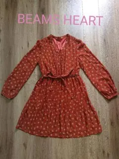 【美品】BEAMS HEART ビームス シフォン ワンピース リボン付き