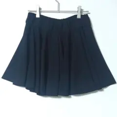 黒 無地 フレアスカート ミニ丈 日本製 ポリエステル