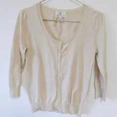 KUMIKYOKU 組曲 カーディガン ベージュ 七分袖