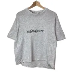 YSL イヴサンローラン　レディース半袖Tシャツ　刺繍ロゴ　グレー　Mのサムネイル