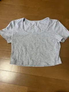 グレー クロップド 半袖Tシャツ Mサイズ