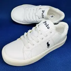 【状態◎】ポロラルフローレン24.3㌢厚底レザースニーカー　ホワイト　POLO