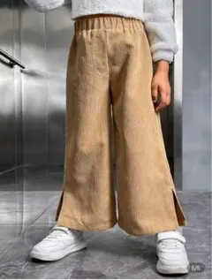ベージュ コーデュロイ 長ズボン 122/7Y