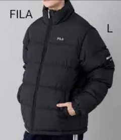 FILA ロゴ 刺繍 中綿入り ダウン ジャケット