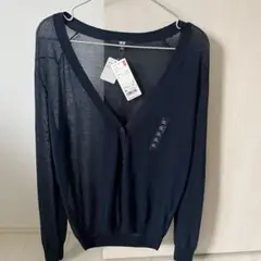 UNIQLO ライトVネックカーディガン XLサイズ ネイビー　長袖