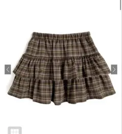 インパン裏地付きチェック柄フリルティアードミニスカート[ks159]