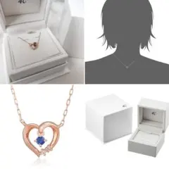 4℃ ヨンドシー サファイア ネックレス ピンク K10 ハート 箱 説明書付き