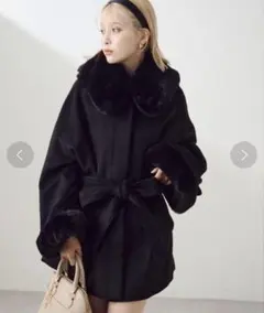 nice claup フェイクファーあざとモテコート