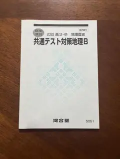 河合塾 共通テスト対策地理B 2022 高3・卒 地理歴史　夏期講習のサムネイル
