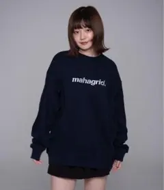 韓国有名ブランド managrid ベーシックロゴスウェット ネイビーのサムネイル
