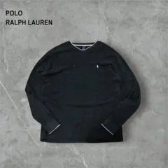 古着ラルフローレン SLEEPWEAR サーマルロングTシャツメンズ刺繍ロゴ