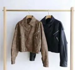 【美品】SeaRoomlynn Vintage ECOレザーショートライダース