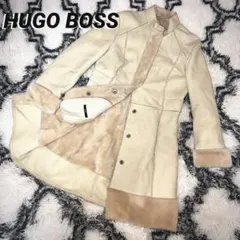 【極美品】　HUGO BOSS ムートンコート 白 ホワイト 正規品　毛皮