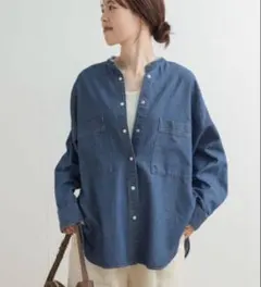 お値下げ✳︎URBAN RESEARCH DOORS　デニムバンドカラーシャツ
