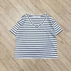 AZUL BY MOUSSY Tシャツ　半袖　 Vネック ボーダー　レディース