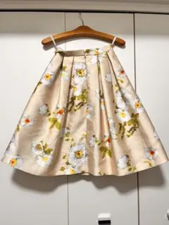 L'EST ROSE フラワープリント フレアスカート Aライン