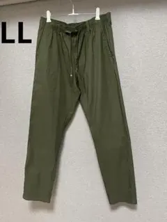 イージーパンツ カーキ　オリーブグリーン　メンズ　LL 裏起毛