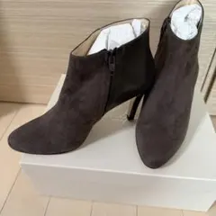 新品！ダークブラウン アンクルブーツ 8.5cmヒール