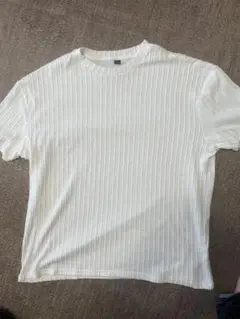 大幅値下げ ホワイト メンズ カジュアル 無地 テクスチャー 半袖Tシャツ、夏用