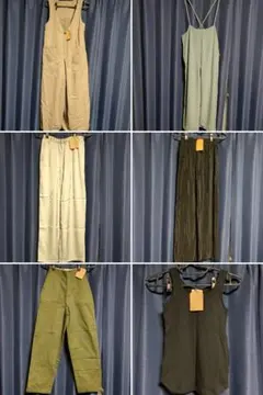 【新品未使用】６着セット☆ベージュ サロペット パンツ　SHIMAbyLUMEN