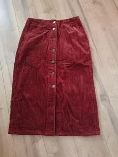 GU❤赤 コーデュロイ タイトスカート ロング丈