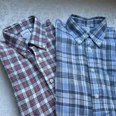 used ブルックスブラザーズ リネンシャツ レッド&ブルー Mサイズ