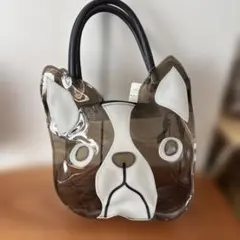 犬の顔デザイン トートバッグ　スケルトン