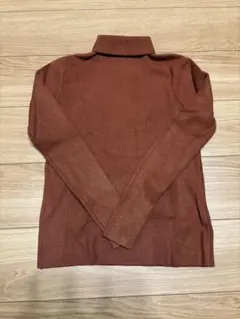 ブラウン タートルネックセーター 厚手セーター シンプル
