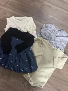 petit main プティマイン　ペアマノン　ロンパース4点セット