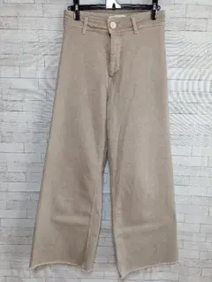 ZARA ベージュ ワイドパンツ USA4（Mサイズ）