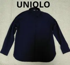 UNIQLO　ユニクロ　スキッパーブラウス長袖　紺