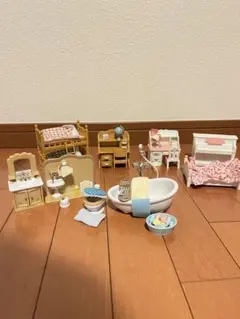 シルバニアファミリー　家具、お風呂、トイレ　おまとめセット