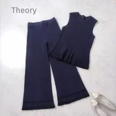 美品✨ Theory プリーツニット セットアップ ノースリーブ　ワイドパンツ