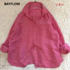 ベイフロー BAYFLOW リネンレーヨン　スキッパーシャツ　ピンク　Ｍのサムネイル