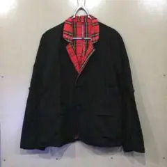 hanjiroハンジロー赤チェック切り替えしジャケットM新品