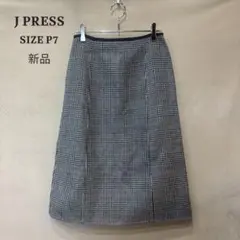 新品 J.PRESS S 小さいサイズ ミルドウールリバーチェックスカート P7