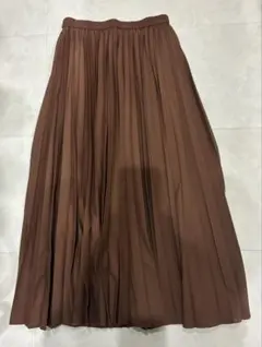 ロング プリーツスカート ブラウン ウエストゴム　ユニクロ