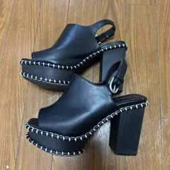 【美品】　マウジー　ウェッジソール編み込みサンダルのサムネイル