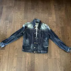 diesel ダークブルー ダメージペイント加工デニムGジャンジャケット