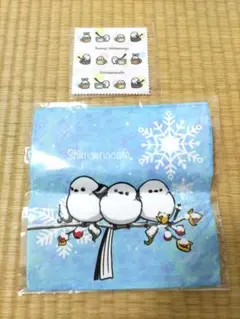 シマエナガcafe シマエナガ ハンドタオルとメガネ拭きセット　新品未開封