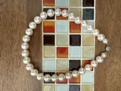 ピンク真珠風ネックレス 装飾留め具